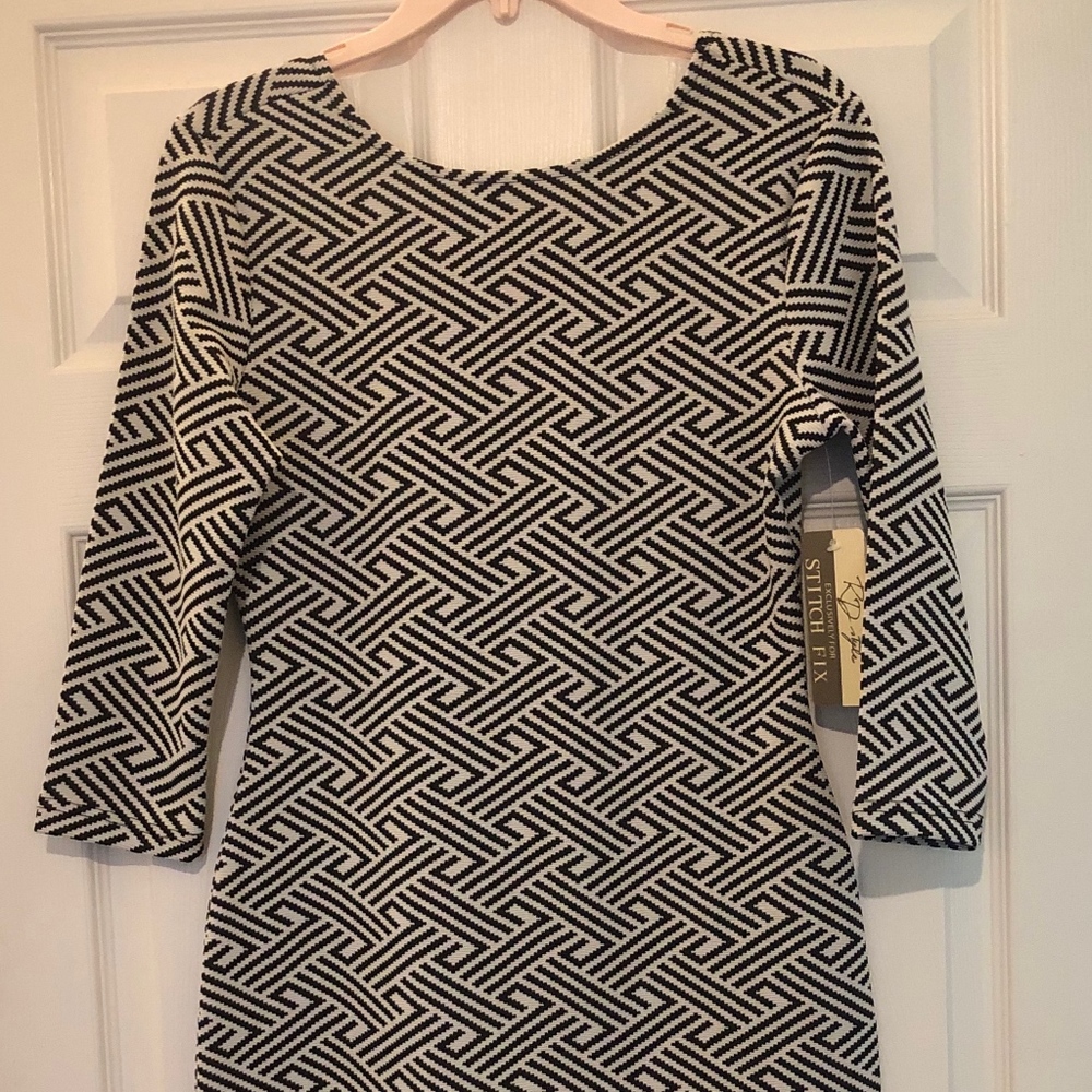 Black & White Herringbone dress